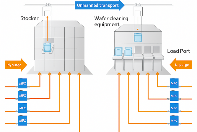Measurement and control of purge gases for load ports and stockers