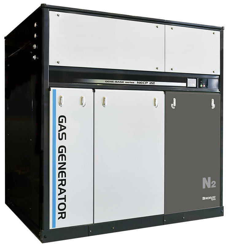 屋外型窒素ガス発生装置【GENE-BASE Series（NECP）】に11kW、15kWタイプが追加されました。